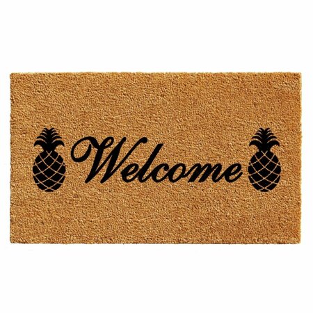 CONFIGURACION 24 x 36 in. Welcome Pineapples Rectangular Doormat Natural & Black CO3361354